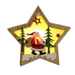 LED Light Wood House Christmas Tree Decorations