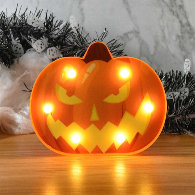 Pumpkin and Spider Halloween Lights