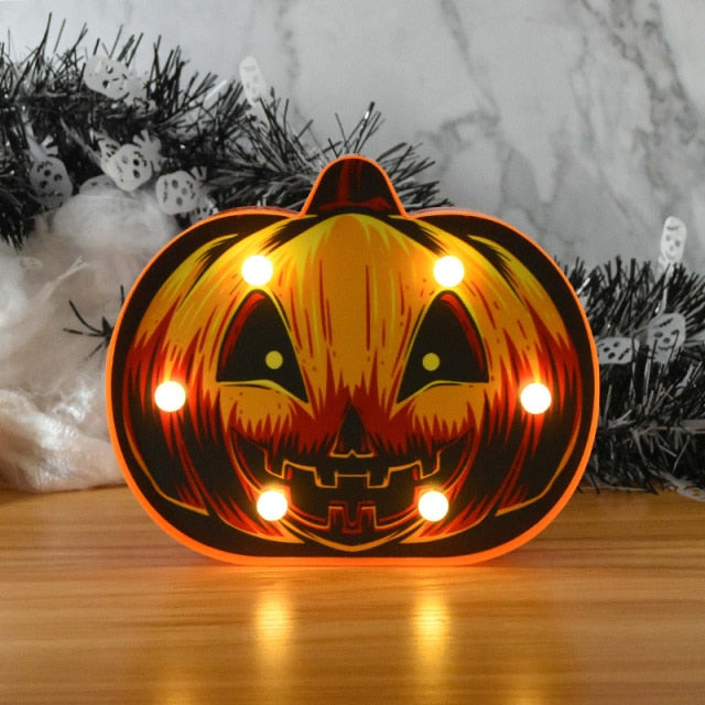 Pumpkin and Spider Halloween Lights