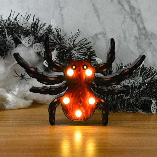 Pumpkin and Spider Halloween Lights