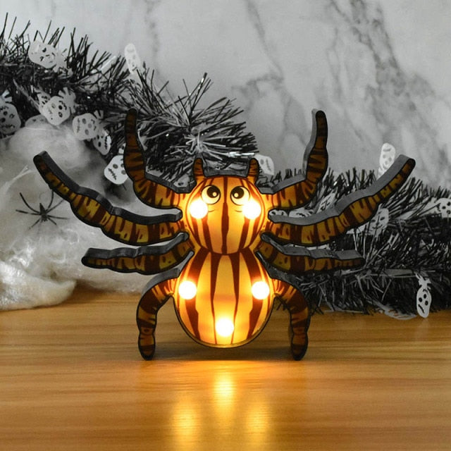 Pumpkin and Spider Halloween Lights