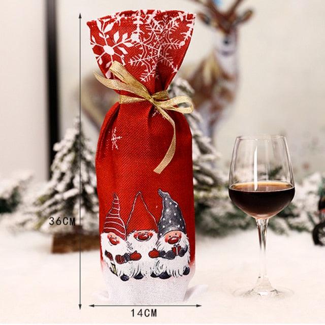 Christmas Santa Themed Wine Bottle Cover