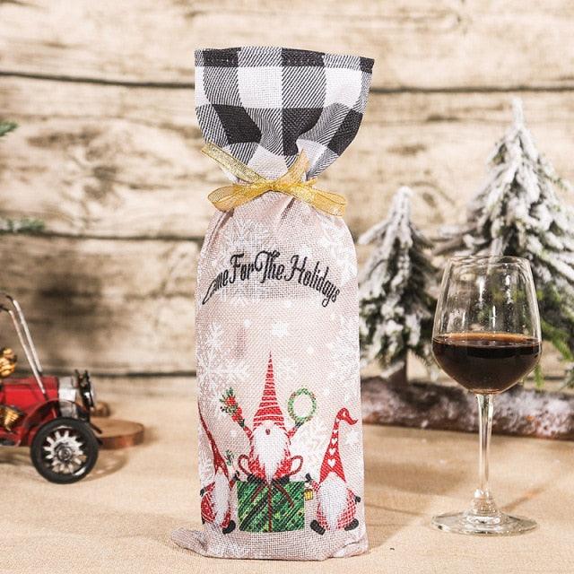 Christmas Santa Themed Wine Bottle Cover