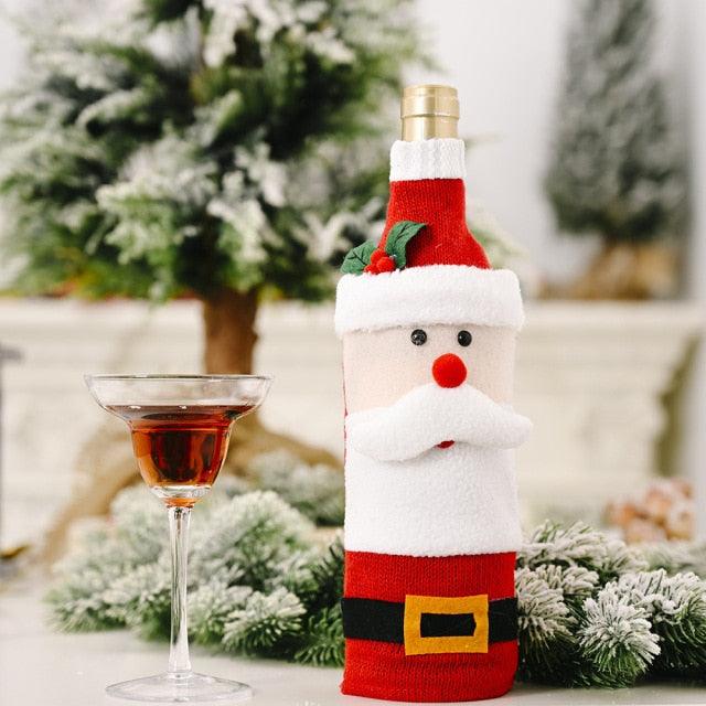 Christmas Santa Themed Wine Bottle Cover