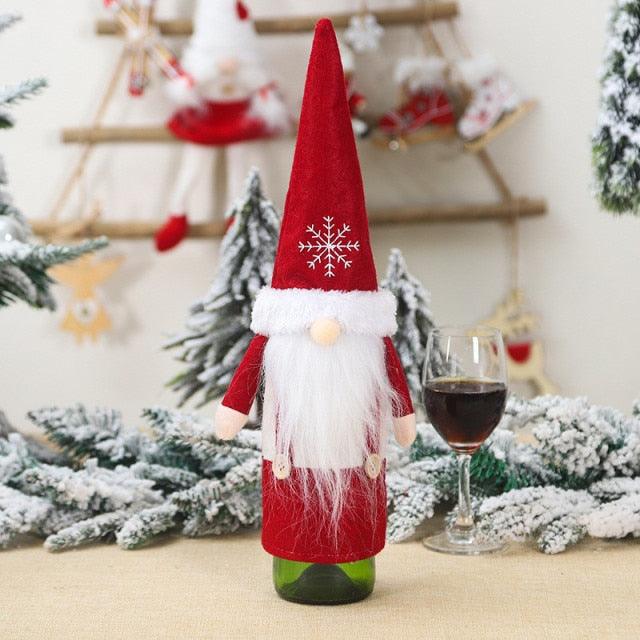 Christmas Santa Themed Wine Bottle Cover