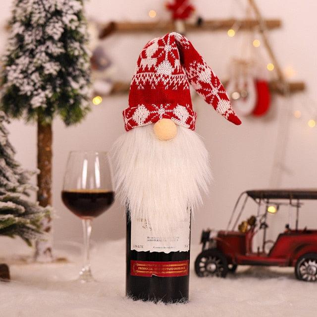 Christmas Santa Themed Wine Bottle Cover