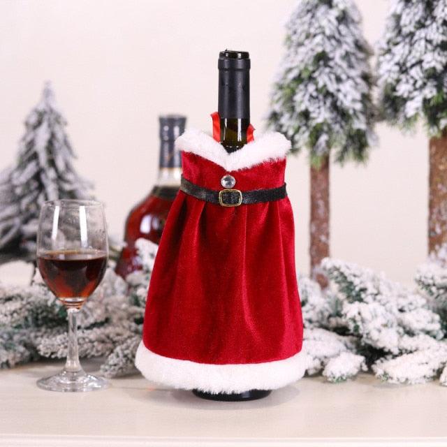 Christmas Santa Themed Wine Bottle Cover