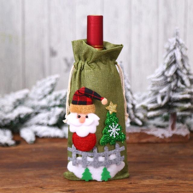 Christmas Santa Themed Wine Bottle Cover