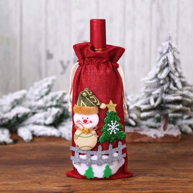 Christmas Santa Themed Wine Bottle Cover