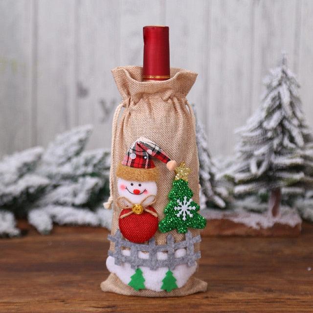 Christmas Santa Themed Wine Bottle Cover