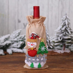 Christmas Santa Themed Wine Bottle Cover