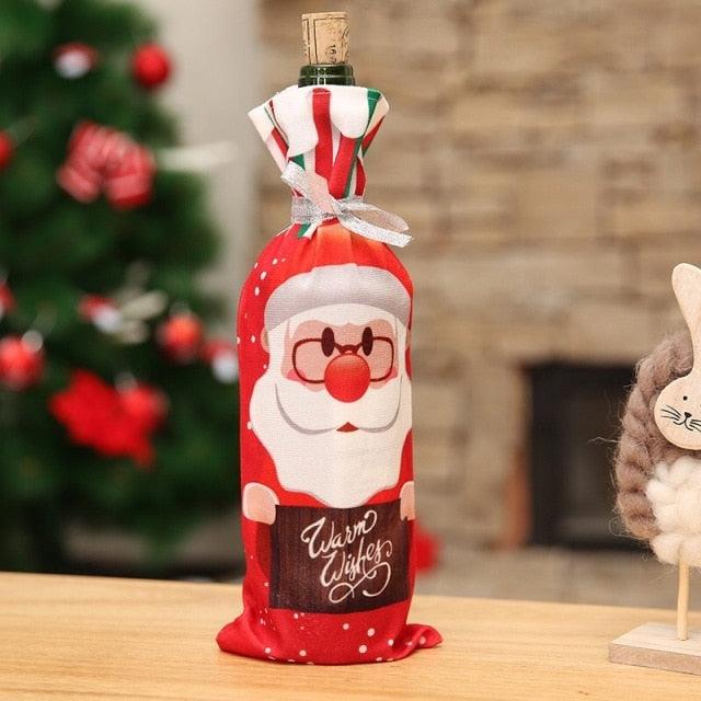 Christmas Santa Themed Wine Bottle Cover