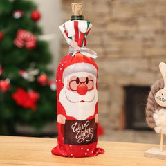 Christmas Santa Themed Wine Bottle Cover