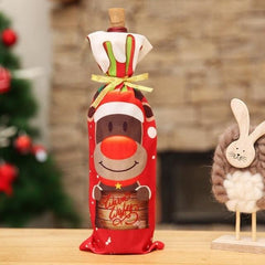 Christmas Santa Themed Wine Bottle Cover