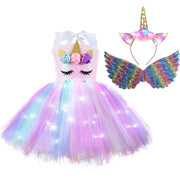 Unicorn Tutu Costume Dress with LED Wing Options