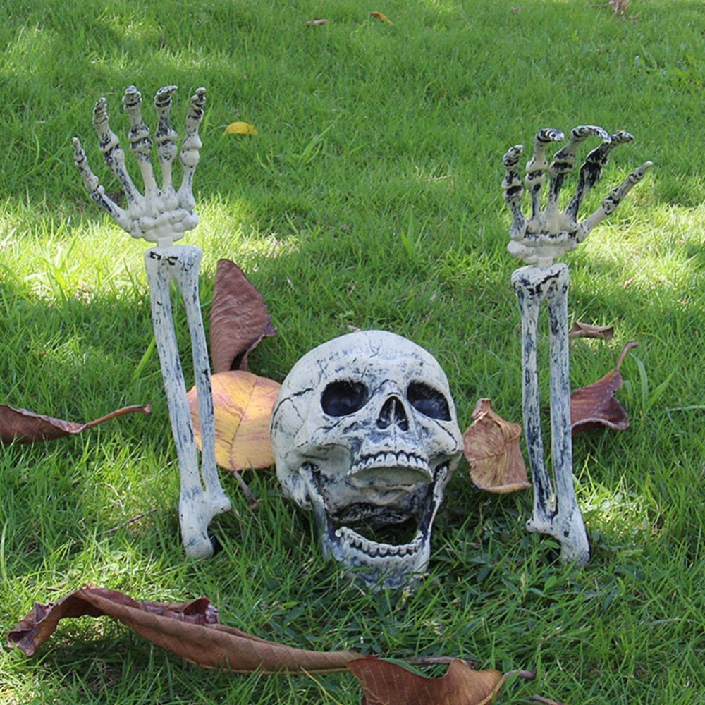 Skull and Skeleton Tombstone Decoration