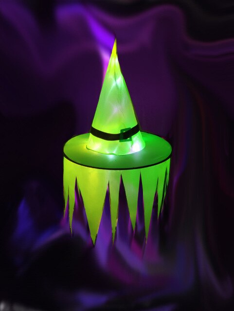 LED Light-Up Witch Hat Decorations