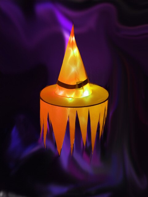LED Light-Up Witch Hat Decorations