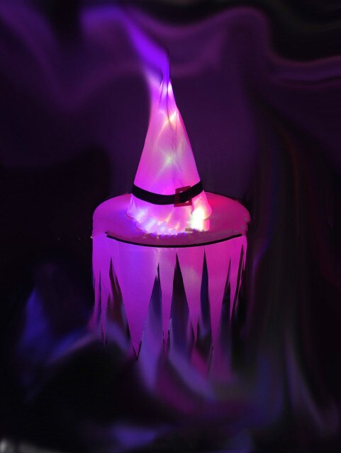 LED Light-Up Witch Hat Decorations