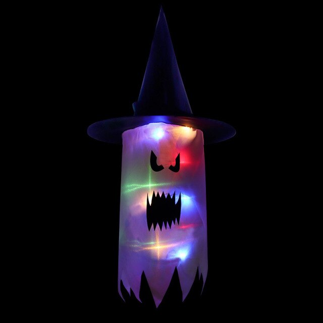 LED Light-Up Witch Hat Decorations