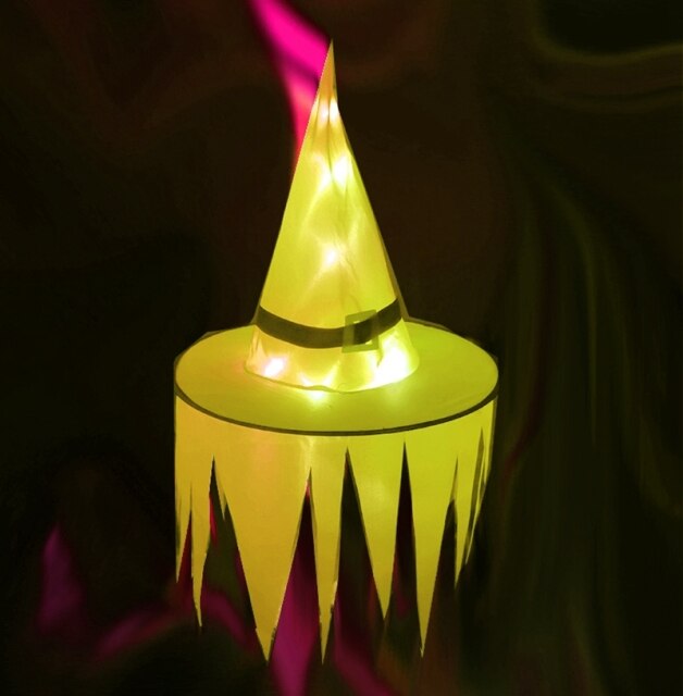 LED Light-Up Witch Hat Decorations