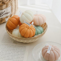 Pumpkin-Shaped Decorative Candle