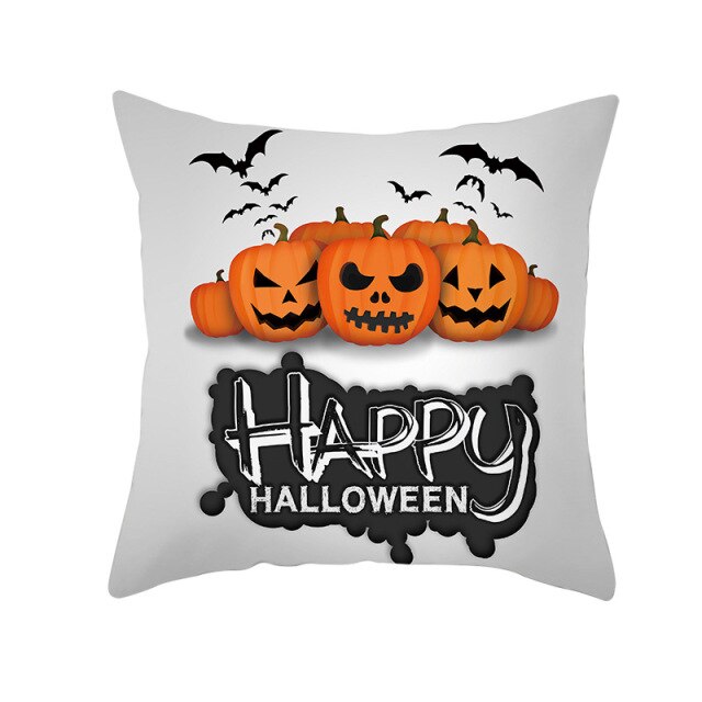 Pumpkin Print Halloween Pillow Cover