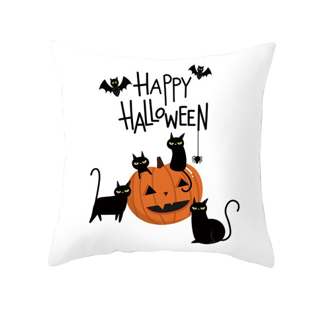 Pumpkin Print Halloween Pillow Cover
