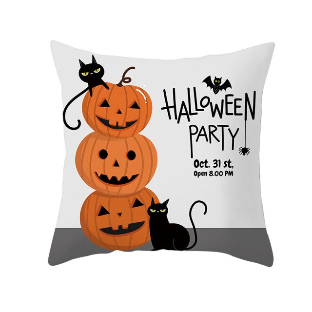 Pumpkin Print Halloween Pillow Cover