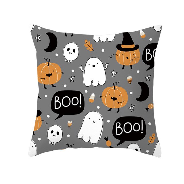 Pumpkin Print Halloween Pillow Cover