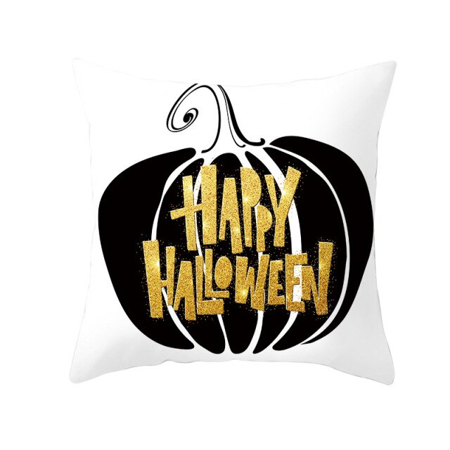 Pumpkin Print Halloween Pillow Cover