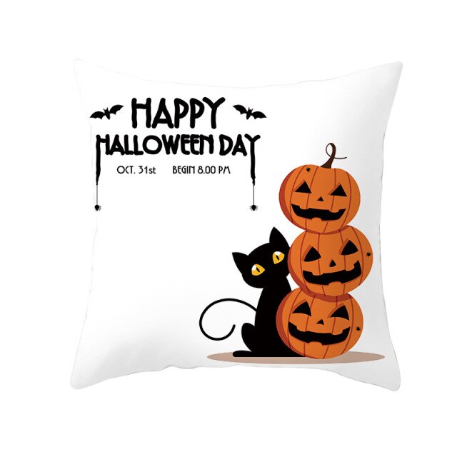 Pumpkin Print Halloween Pillow Cover