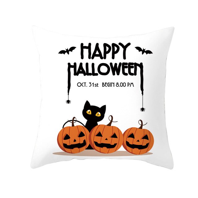 Pumpkin Print Halloween Pillow Cover