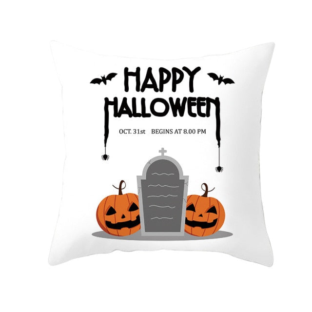 Pumpkin Print Halloween Pillow Cover