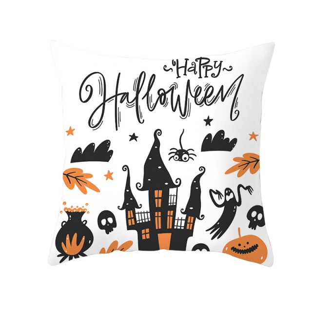 Pumpkin Print Halloween Pillow Cover
