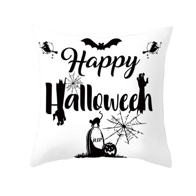 Pumpkin Print Halloween Pillow Cover