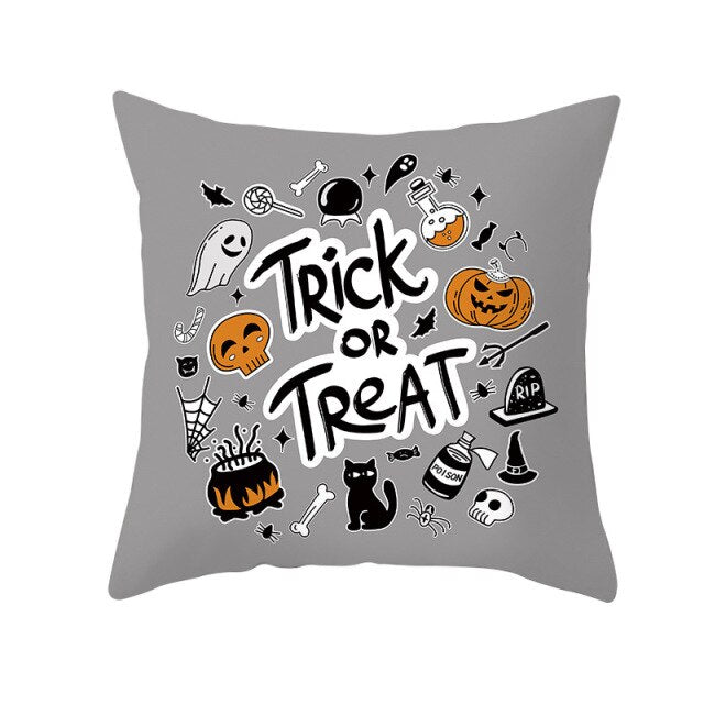 Pumpkin Print Halloween Pillow Cover