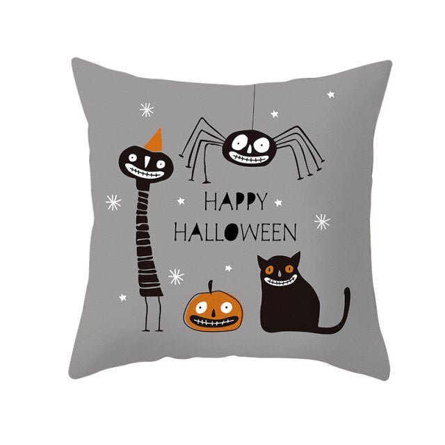 Pumpkin Print Halloween Pillow Cover