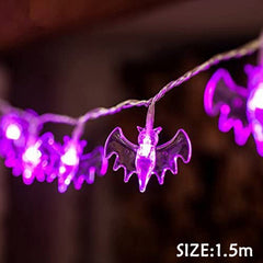 Purple Bat Halloween String Lights