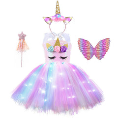 Unicorn Tutu Costume Dress with LED Wing Options
