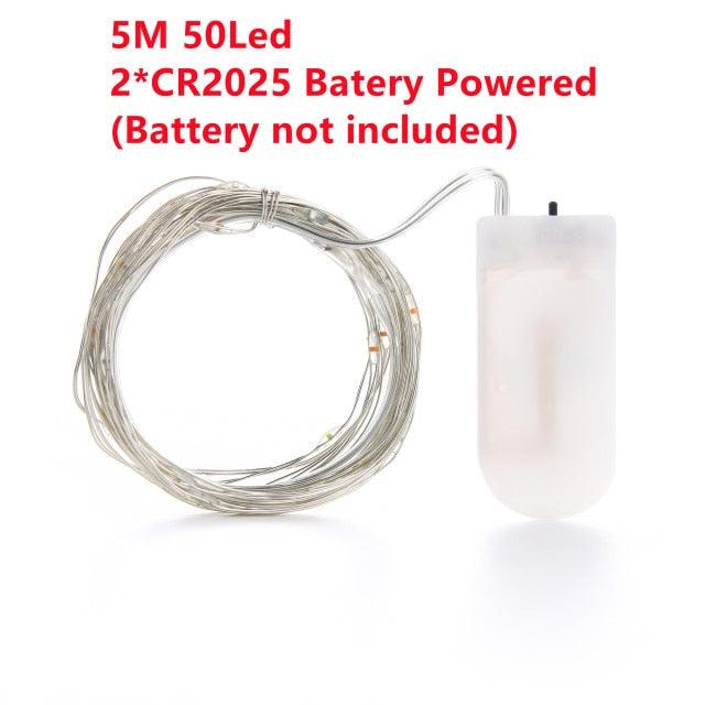 LED Fairy Lights Copper Wire String Outdoor Lamp