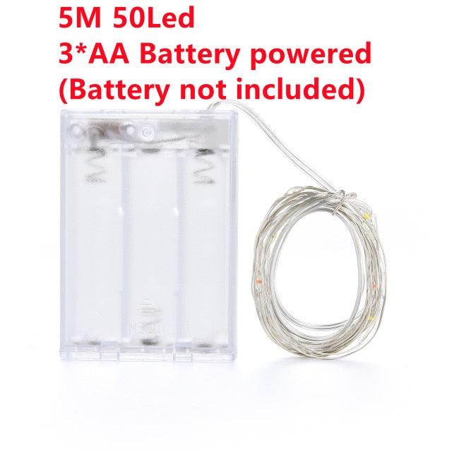 LED Fairy Lights Copper Wire String Outdoor Lamp