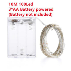 LED Fairy Lights Copper Wire String Outdoor Lamp