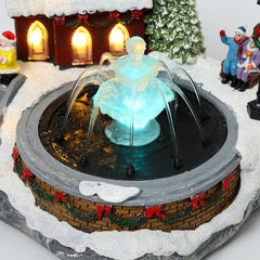 Luminous House Christmas Decoration with Waterfall