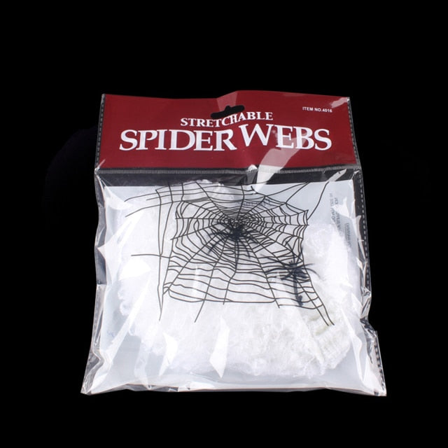 White Stretch Spiderweb Halloween Decoration