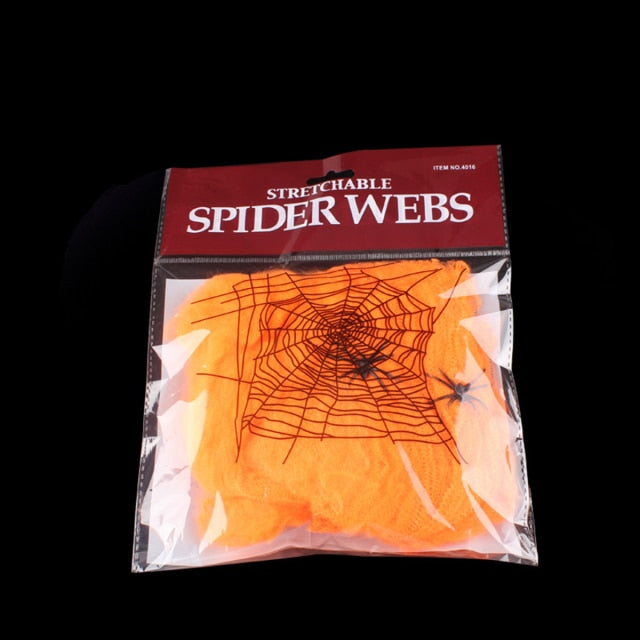 White Stretch Spiderweb Halloween Decoration