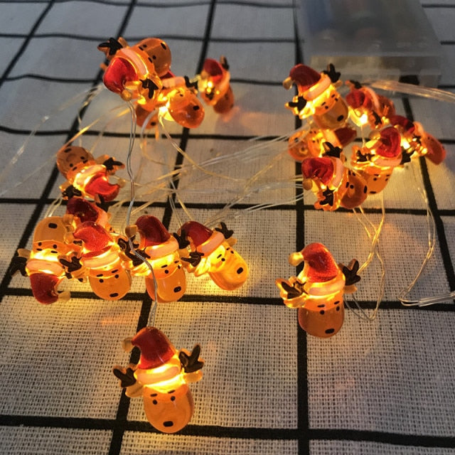 Battery-Powered Holiday Character LED String Lights