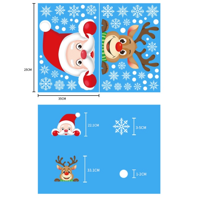 Santa Claus Christmas Window Stickers