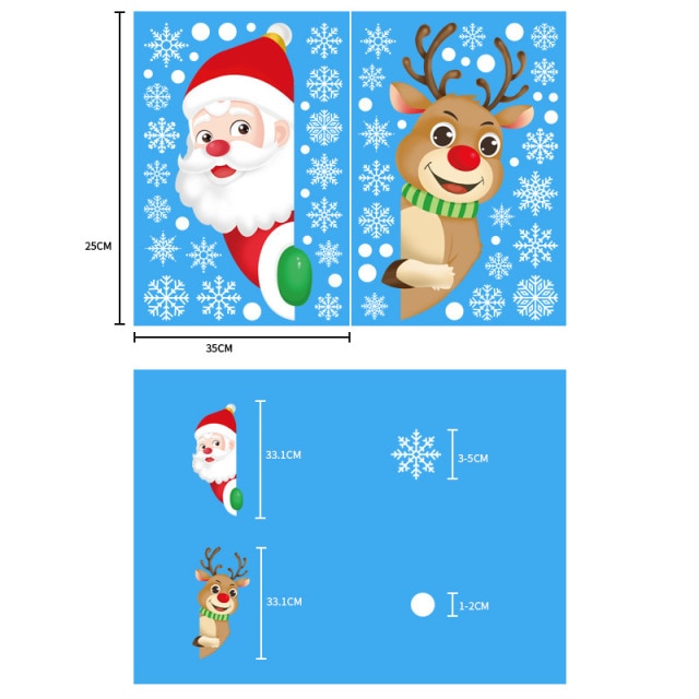 Santa Claus Christmas Window Stickers