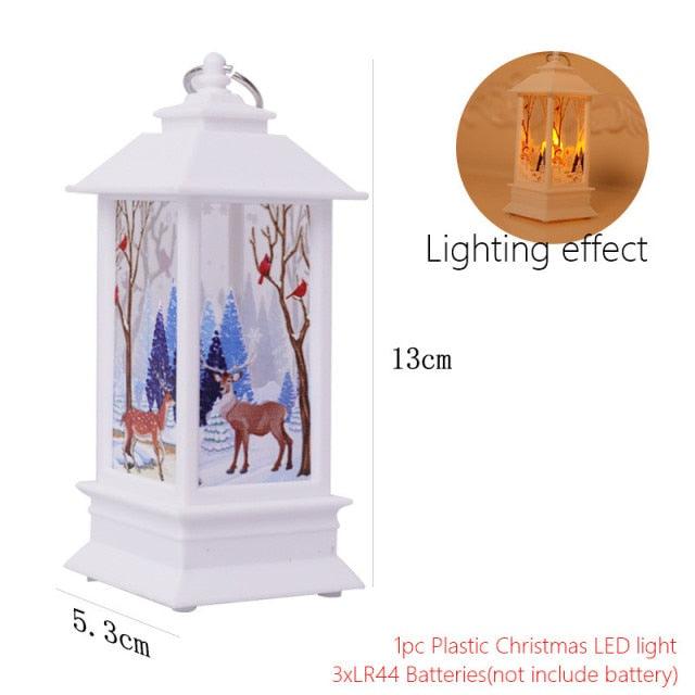 Santa and Snowman Christmas Lantern Lights